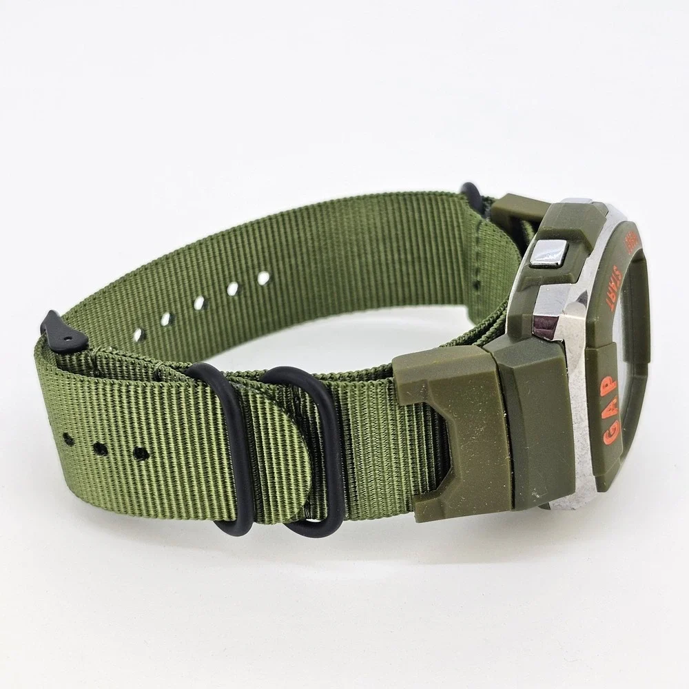 VTG Gap Sport Men's Digital Watch 45MM‎ New Army Green Nylon Band New Battery